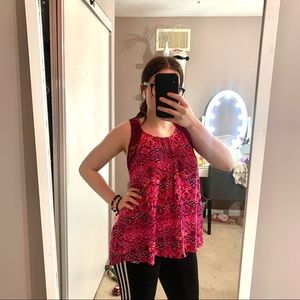 Pink & Purple Bohemian Pattern High-Low Tank Top M